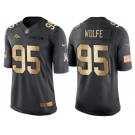Nike Denver Broncos #95 Derek Wolfe Anthracite 2016 Christmas Gold Men's NFL Limited Salute to Service Jersey