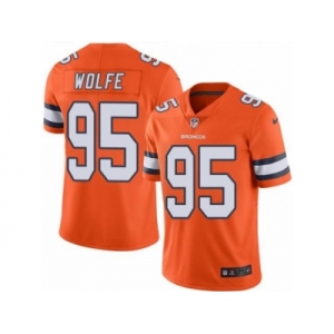 Nike Denver Broncos #95 Derek Wolfe Orange Men's Stitched NFL Limited Rush Jersey