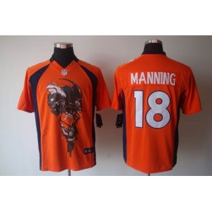 nike nfl jerseys denver broncos #18 manning orange[helmet tri-blend limited]