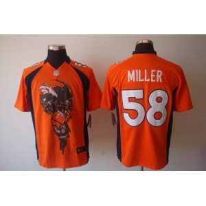 nike nfl jerseys denver broncos #58 miller orange[helmet tri-blend limited]