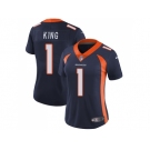 Women Nike Denver Broncos #1 Marquette King Blue Alternate Stitched NFL Vapor Untouchable Limited Jersey