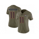 Women Nike Denver Broncos #11 Carlos Henderson Limited Olive 2017 Salute to Service NFL Jersey