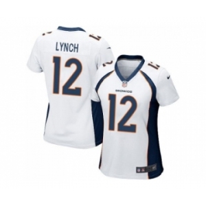 Women Nike Denver Broncos #12 Paxton Lynch White Stitched NFL Jersey[Lynch]