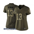 Women Nike Denver Broncos #13 Trevor Siemian Limited Green Salute to Service NFL Jersey