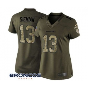 Women Nike Denver Broncos #13 Trevor Siemian Limited Green Salute to Service NFL Jersey