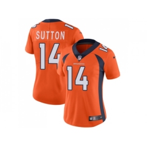 Women Nike Denver Broncos #14 Courtland Sutton Orange Team Color Stitched NFL Vapor Untouchable Limited Jersey