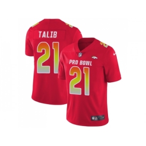 Women Nike Denver Broncos #21 Aqib Talib Red Stitched NFL Limited AFC 2018 Pro Bowl Jersey