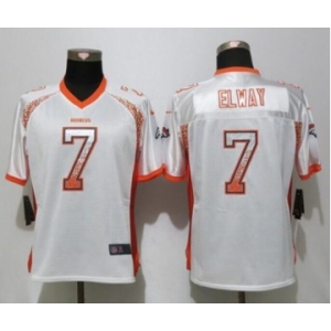 Women Nike Denver Broncos #7 John Elway Drift Fashion White Jersey