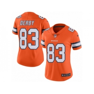 Women Nike Denver Broncos #83 A.J. Derby Limited Orange Rush Vapor Untouchable NFL Jersey