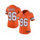 Women Nike Denver Broncos #96 Shelby Harris Limited Orange Rush Vapor Untouchable NFL Jersey