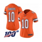 Women's Denver Broncos #10 Emmanuel Sanders Limited Orange Rush Vapor Untouchable 100th Season Football Jersey