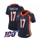 Women's Denver Broncos #17 DaeSean Hamilton Navy Blue Alternate Vapor Untouchable Limited Player 100th Season Football Jersey