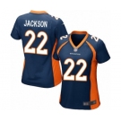 Women's Denver Broncos #22 Kareem Jackson Game Navy Blue Alternate Football Jersey