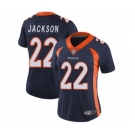 Women's Denver Broncos #22 Kareem Jackson Navy Blue Alternate Vapor Untouchable Limited Player Football Jersey