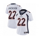 Women's Denver Broncos #22 Kareem Jackson White Vapor Untouchable Limited Player Football Jersey