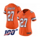 Women's Denver Broncos #27 Steve Atwater Limited Orange Rush Vapor Untouchable 100th Season Football Jersey