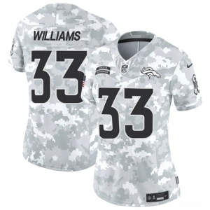 Women's Denver Broncos #33 Javonte Williams 2024 F.U.S.E Arctic Camo Salute To Service Limited Stitched Jers