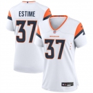 Women's Denver Broncos #37 Audric Estime White 2024 Football Stitched Jersey