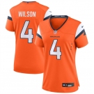 Women's Denver Broncos #4 Zach Wilson Orange 2024 Stitched Jersey