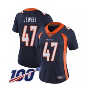 Women's Denver Broncos #47 Josey Jewell Navy Blue Alternate Vapor Untouchable Limited Player 100th Season Football Jersey