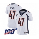 Women's Denver Broncos #47 Josey Jewell White Vapor Untouchable Limited Player 100th Season Football Jersey