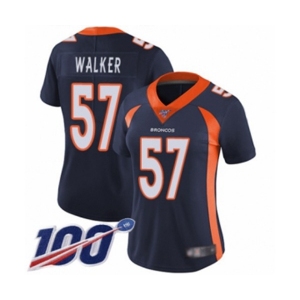 Women's Denver Broncos #57 Demarcus Walker Navy Blue Alternate Vapor Untouchable Limited Player 100th Season Football Jersey
