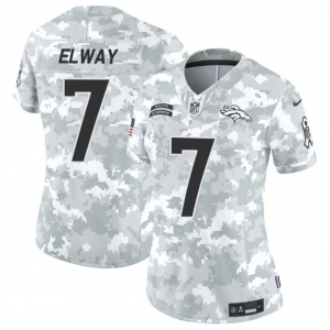 Women's Denver Broncos #7 John Elway 2024 F.U.S.E Arctic Camo Salute To Service Limited Stitched Jersey