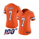 Women's Denver Broncos #7 John Elway Limited Orange Rush Vapor Untouchable 100th Season Football Jersey