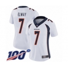 Women's Denver Broncos #7 John Elway White Vapor Untouchable Limited Player 100th Season Football Jersey