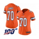 Women's Denver Broncos #70 Ja'Wuan James Limited Orange Rush Vapor Untouchable 100th Season Football Jersey