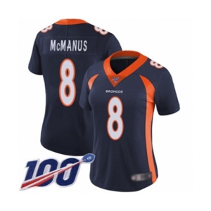 Women's Denver Broncos #8 Brandon McManus Navy Blue Alternate Vapor Untouchable Limited Player 100th Season Football Jersey