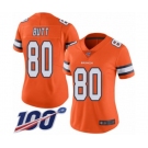 Women's Denver Broncos #80 Jake Butt Limited Orange Rush Vapor Untouchable 100th Season Football Jersey