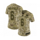 Women's Nike Cleveland Browns #6 Baker Mayfield Limited Camo 2018 Salute to Service NFL Jersey