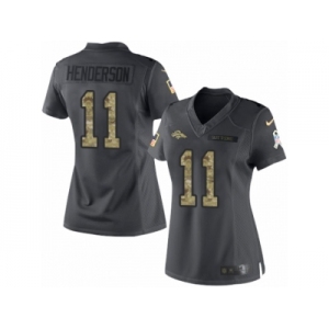 Women's Nike Denver Broncos #11 Carlos Henderson Limited Black 2016 Salute to Service NFL Jersey