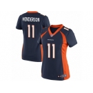 Women's Nike Denver Broncos #11 Carlos Henderson Limited Navy Blue Alternate NFL Jersey