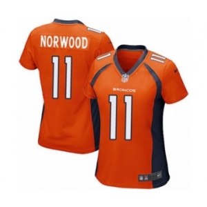 Women's Nike Denver Broncos #11 Jordan Norwood Game Orange Team Color NFL Jersey