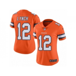 Women's Nike Denver Broncos #12 Paxton Lynch Limited Orange Rush NFL Jersey