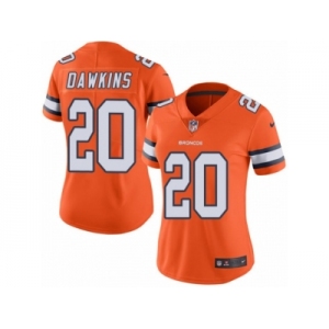 Women's Nike Denver Broncos #20 Brian Dawkins Limited Orange Rush NFL Jersey