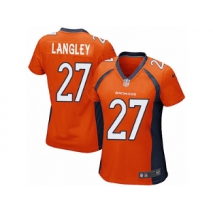 Women's Nike Denver Broncos #27 Brendan Langley Game Orange Team Color NFL Jersey