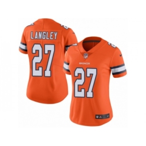 Women's Nike Denver Broncos #27 Brendan Langley Limited Orange Rush NFL Jersey