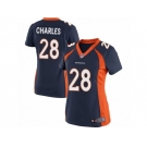 Women's Nike Denver Broncos #28 Jamaal Charles Limited Navy Blue Alternate NFL Jersey