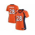 Women's Nike Denver Broncos #28 Jamaal Charles Limited Orange Team Color NFL Jersey