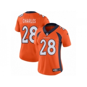 Women's Nike Denver Broncos #28 Jamaal Charles Vapor Untouchable Limited Orange Team Color NFL Jersey