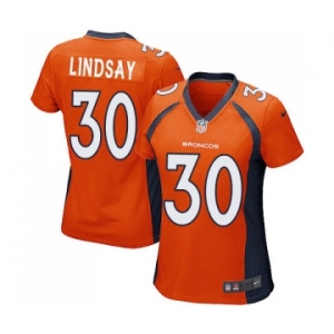 Women's Nike Denver Broncos #30 Phillip Lindsay Game Orange Team Color NFL Jersey