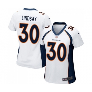Women's Nike Denver Broncos #30 Phillip Lindsay Game White NFL Jersey