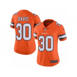 Women's Nike Denver Broncos #30 Terrell Davis Limited Orange Rush NFL Jersey