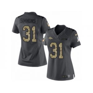 Women's Nike Denver Broncos #31 Justin Simmons Limited Black 2016 Salute to Service NFL Jersey