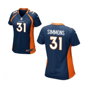 Women's Nike Denver Broncos #31 Justin Simmons Navy Blue Alternate NFL Jersey