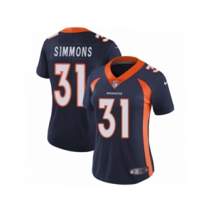 Women's Nike Denver Broncos #31 Justin Simmons Vapor Untouchable Limited Navy Blue Alternate NFL Jersey