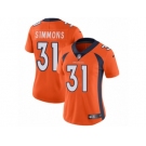 Women's Nike Denver Broncos #31 Justin Simmons Vapor Untouchable Limited Orange Team Color NFL Jersey